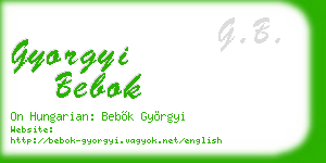 gyorgyi bebok business card