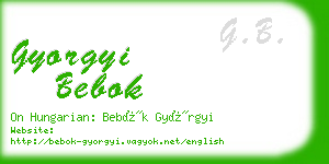 gyorgyi bebok business card